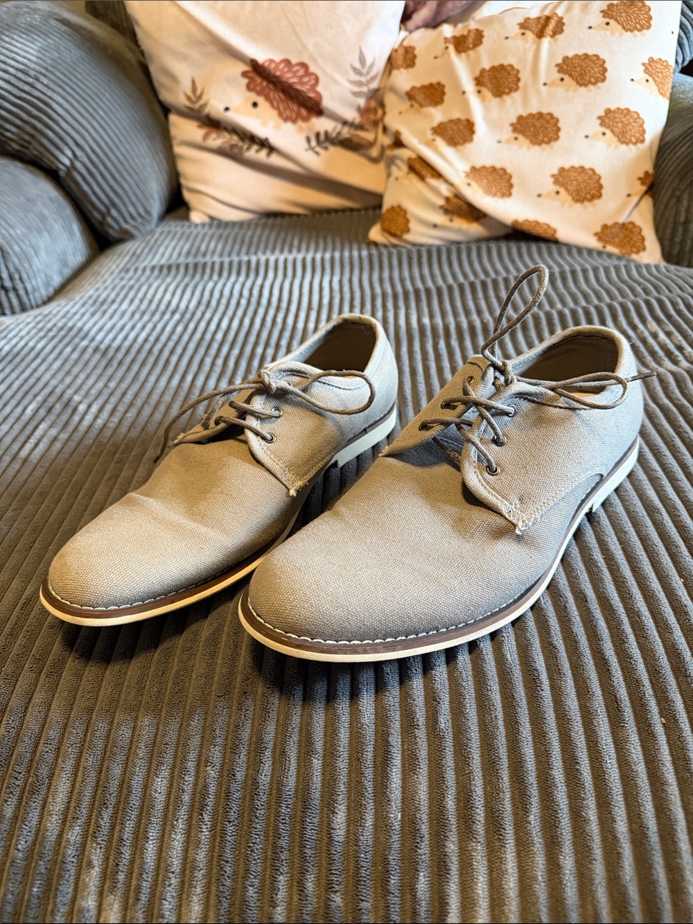 Men's Casual Gray Canvas Derby Shoes - Call It Spring